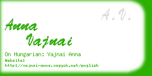 anna vajnai business card